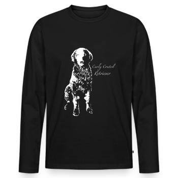 Curly Coated Retrievers - Men's Premium Organic Long Sleeve Shirt - black - Front - Nico (187cm)