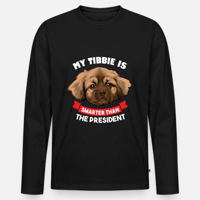 Tibetan Spaniel - Männer Premium Bio Langarmshirt - Schwarz