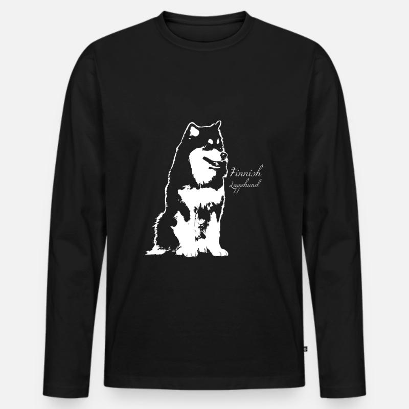 Finnish Lapphund - Männer Premium Bio Langarmshirt - Schwarz