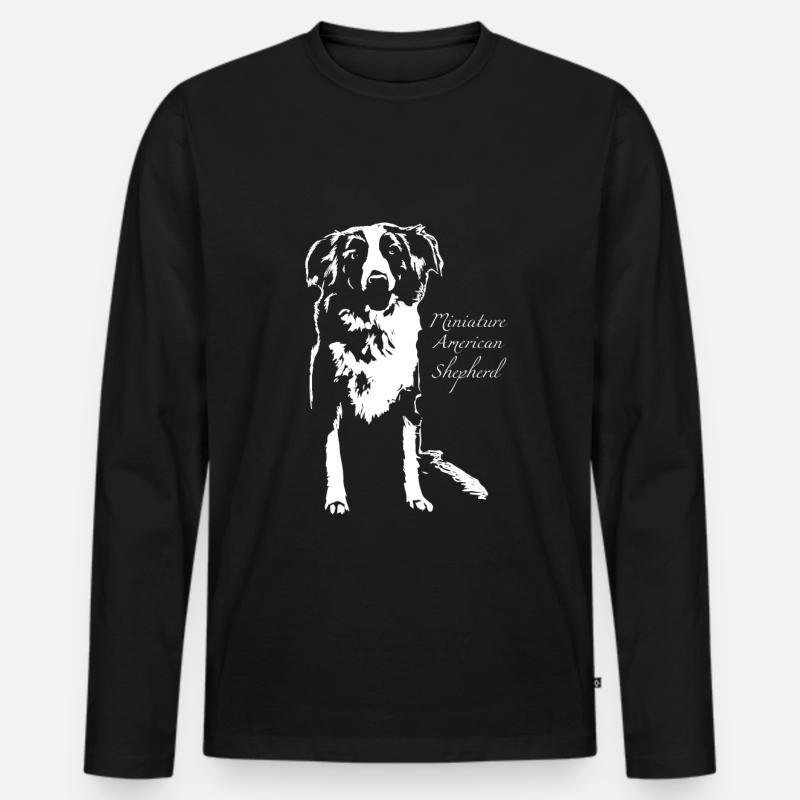 Mini Amerikanischer Schäferhund - Männer Premium Bio Langarmshirt - Schwarz