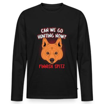 Spitz finlandais - T-shirt manches longues Premium bio Homme - noir - Devant - Nico (187cm)