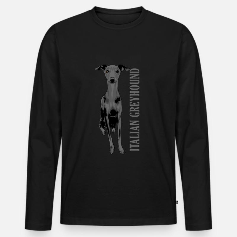 Italienischer Windhund - Männer Premium Bio Langarmshirt - Schwarz