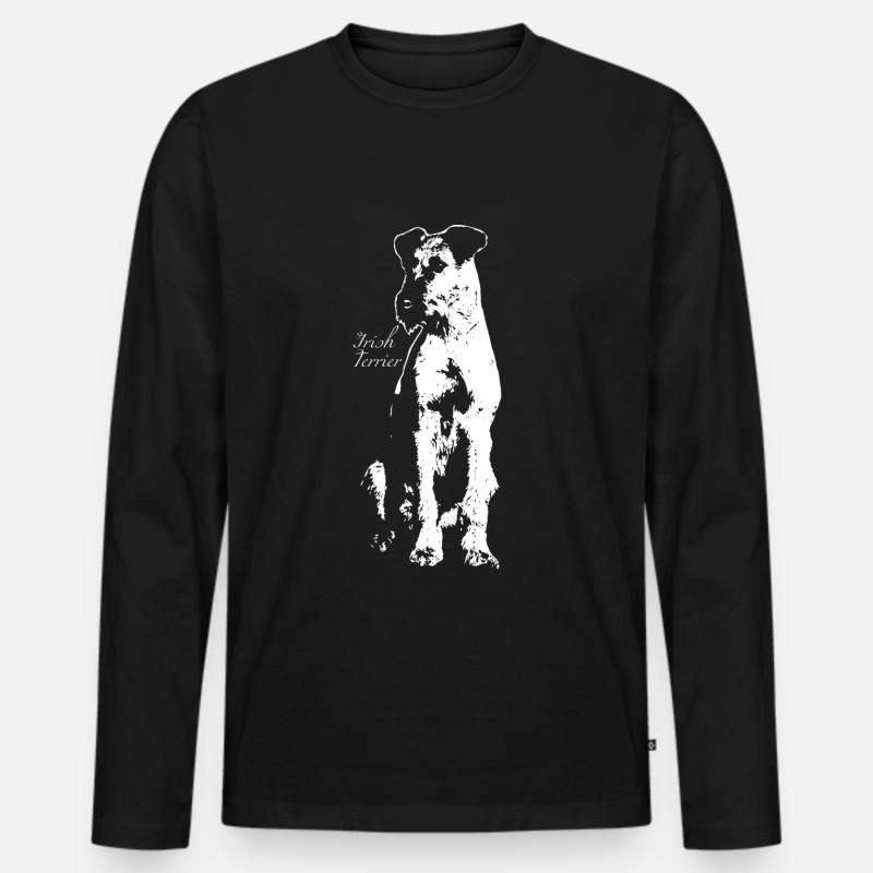 Irish Terrier - Männer Premium Bio Langarmshirt - Schwarz