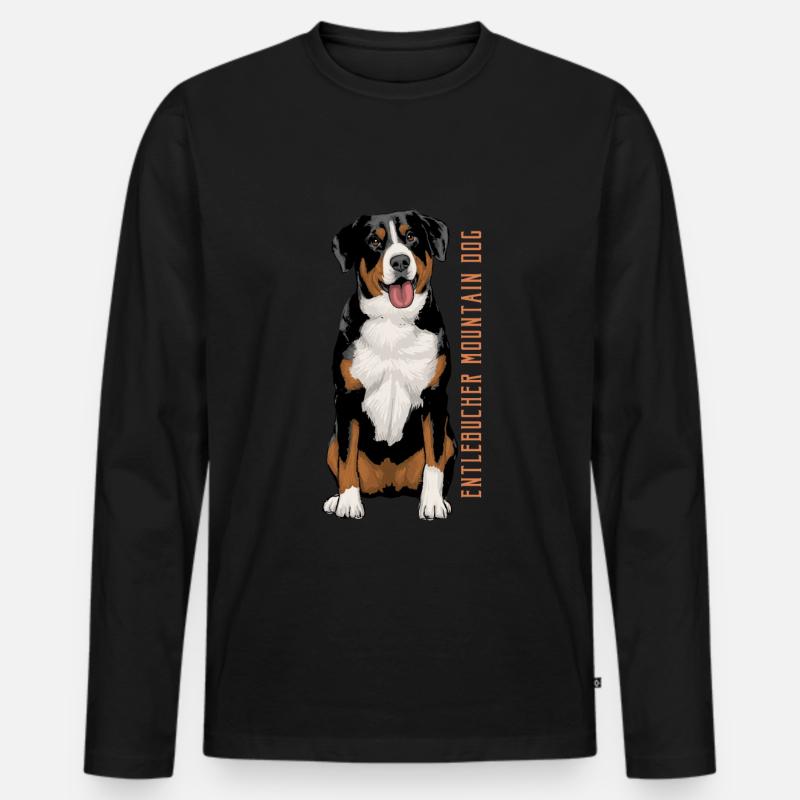 Entlebucher Sennenhund - Männer Premium Bio Langarmshirt - Schwarz