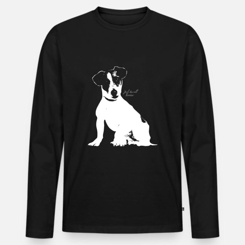 Jack Russell Terrier - Männer Premium Bio Langarmshirt - Schwarz