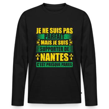 Cadeau drole pour les fans de nantes club - T-shirt manches longues Premium bio Homme - noir - Devant - Nico (187cm)