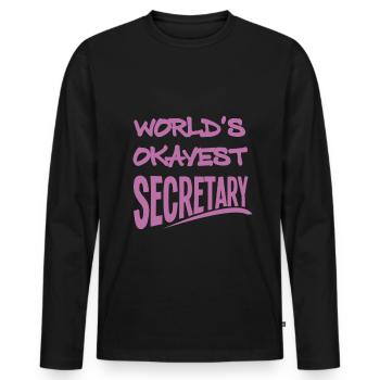 secretary - Men's Premium Organic Long Sleeve Shirt - black - Front - Nico (187cm)