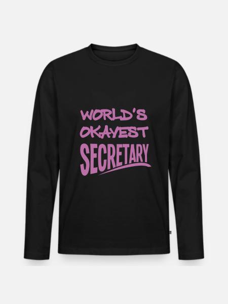 Sekretär - Männer Premium Bio Langarmshirt - Schwarz