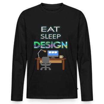 Designer - Künstler - Designen - Männer Premium Bio Langarmshirt - Schwarz - Vorne - Nico (187cm)