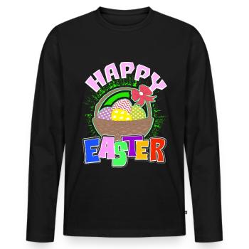Ostern - Männer Premium Bio Langarmshirt - Schwarz - Vorne - Nico (187cm)