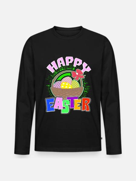 Ostern - Männer Premium Bio Langarmshirt - Schwarz