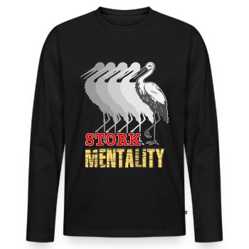 cigogne - T-shirt manches longues Premium bio Homme - noir - Devant - Nico (187cm)