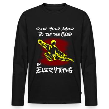 Tai chi - Männer Premium Bio Langarmshirt - Schwarz - Vorne - Nico (187cm)
