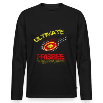 Frisbee - Men's Premium Organic Long Sleeve Shirt - black - Front - Nico (187cm)