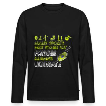 Frisbee - Men's Premium Organic Long Sleeve Shirt - black - Front - Nico (187cm)