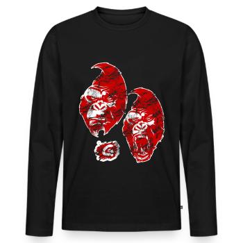 Gorille de singe - T-shirt manches longues Premium bio Homme - noir - Devant - Nico (187cm)