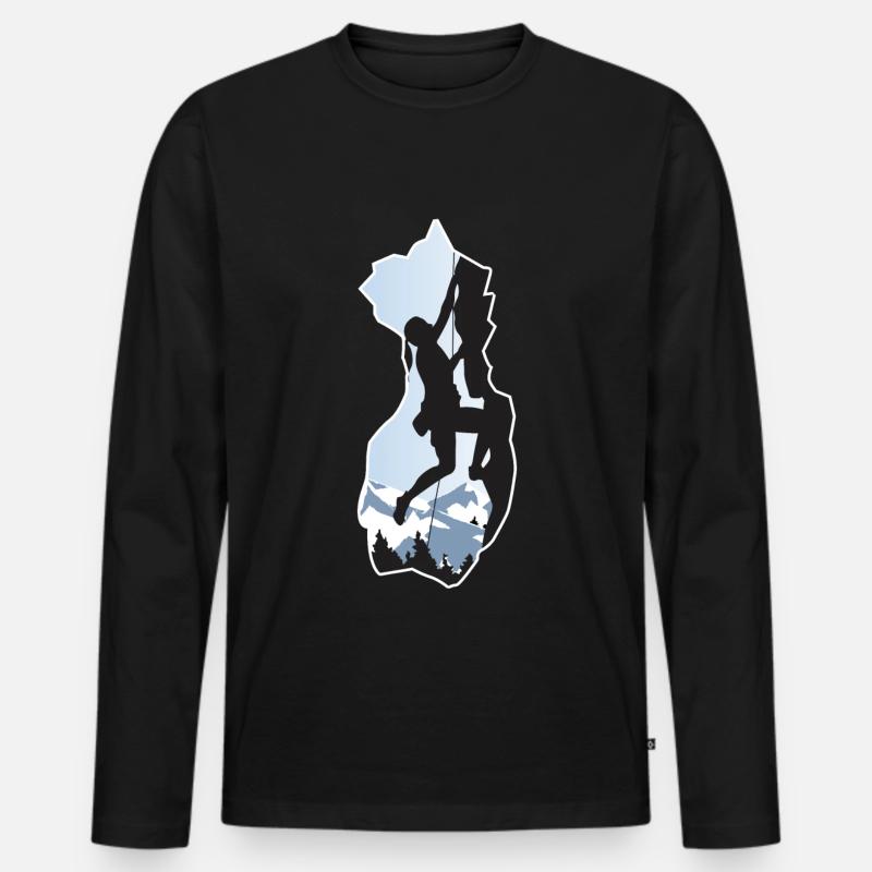 Bergsteigen - Männer Premium Bio Langarmshirt - Schwarz