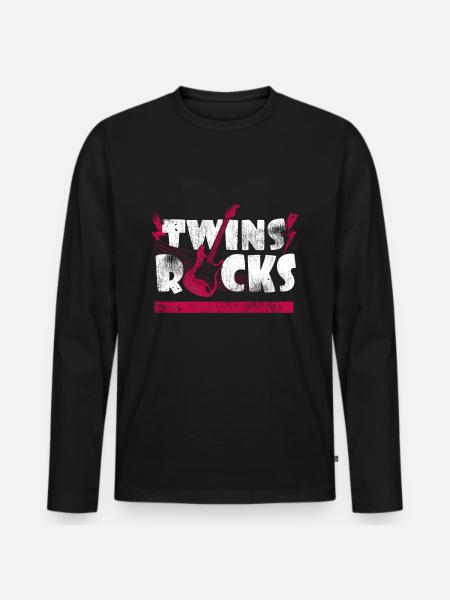 Twins - Men's Premium Organic Long Sleeve Shirt - black