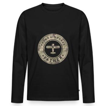 Air Force Airforce - Men's Premium Organic Long Sleeve Shirt - black - Front - Nico (187cm)