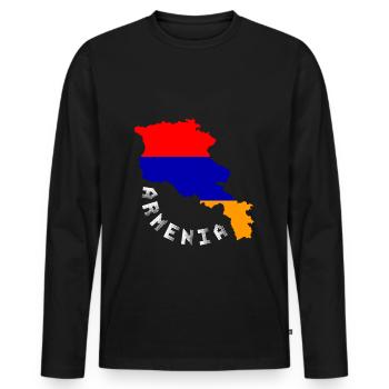 Armenia Jerwan Country Europe Asia Gift - Men's Premium Organic Long Sleeve Shirt - black - Front - Nico (187cm)