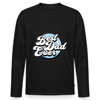 Vatertag Herrentag Männertag Papa ist der Beste - Männer Premium Bio Langarmshirt - Schwarz - Vorne - Nico (187cm)
