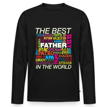 Vatertag Herrentag Männertag Papa ist der Beste - Männer Premium Bio Langarmshirt - Schwarz - Vorne - Nico (187cm)