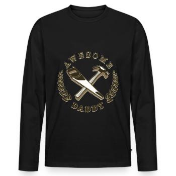 Vatertag Herrentag Männertag Papa ist der Beste - Männer Premium Bio Langarmshirt - Schwarz - Vorne - Nico (187cm)