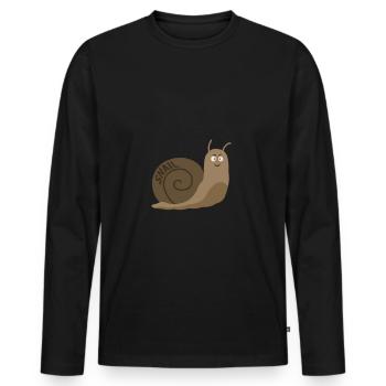 Schnecke Schneckenhaus Schleichen Langsam Geschenk - Männer Premium Bio Langarmshirt - Schwarz - Vorne - Nico (187cm)