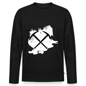Mining Miners Buddy Solidarity - Men's Premium Organic Long Sleeve Shirt - black - Front - Nico (187cm)