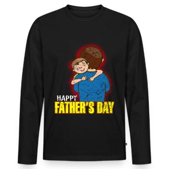 Vatertag Männertag Herrentag Papa ist der Beste - Männer Premium Bio Langarmshirt - Schwarz - Vorne - Nico (187cm)