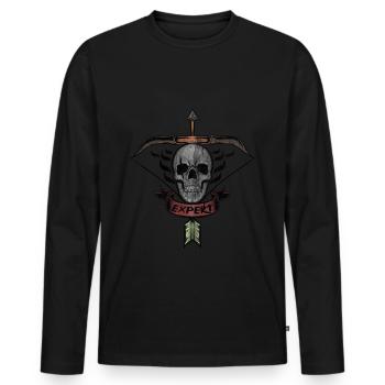 Archery and Crossbow Gift - Men's Premium Organic Long Sleeve Shirt - black - Front - Nico (187cm)