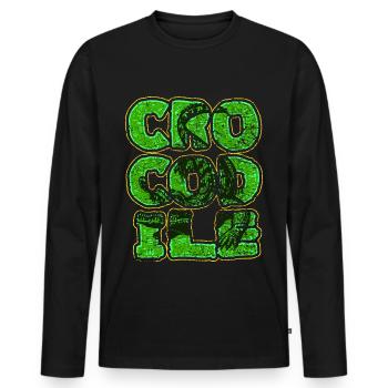 Crocodile Aligator predator reptile gift - Men's Premium Organic Long Sleeve Shirt - black - Front - Nico (187cm)