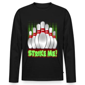 Bowling Kegeln Sport Kegel - Männer Premium Bio Langarmshirt - Schwarz - Vorne - Nico (187cm)
