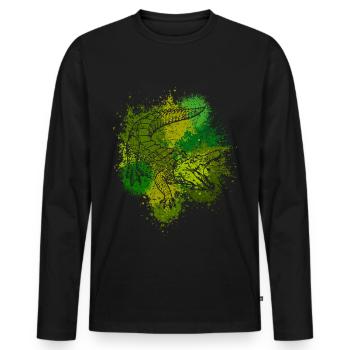 Crocodile Aligator predator reptile gift - Men's Premium Organic Long Sleeve Shirt - black - Front - Nico (187cm)