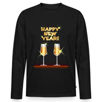 Neues Jahr Silvester Neujahr Mitternacht geschenk - Männer Premium Bio Langarmshirt - Schwarz - Vorne - Nico (187cm)