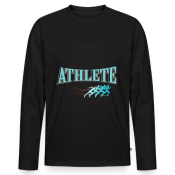 Athlète de gymnastique sport course à pied course à pied - T-shirt manches longues Premium bio Homme - noir - Devant - Nico (187cm)