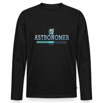 Astronomie planète astronome - T-shirt manches longues Premium bio Homme - noir - Devant - Nico (187cm)