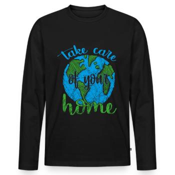 Earth Day - Earth Day - Men's Premium Organic Long Sleeve Shirt - black - Front - Nico (187cm)