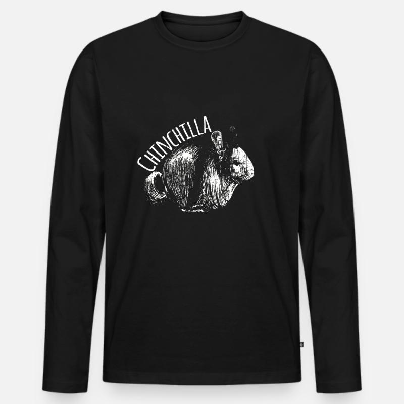 Chinchilla Nagetier - Männer Premium Bio Langarmshirt - Schwarz