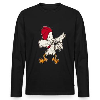 Rooster Chicken Chicken Chicken Chicken Chick - Men's Premium Organic Long Sleeve Shirt - black - Front - Nico (187cm)