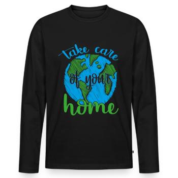 Earth Day - Earth Day - Men's Premium Organic Long Sleeve Shirt - black - Front - Nico (187cm)