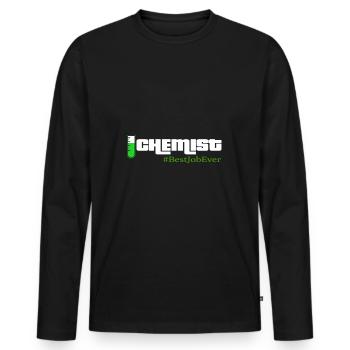 Chemist test tube - Men's Premium Organic Long Sleeve Shirt - black - Front - Nico (187cm)