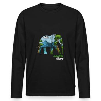 Earth Day - Earth Day - Men's Premium Organic Long Sleeve Shirt - black - Front - Nico (187cm)