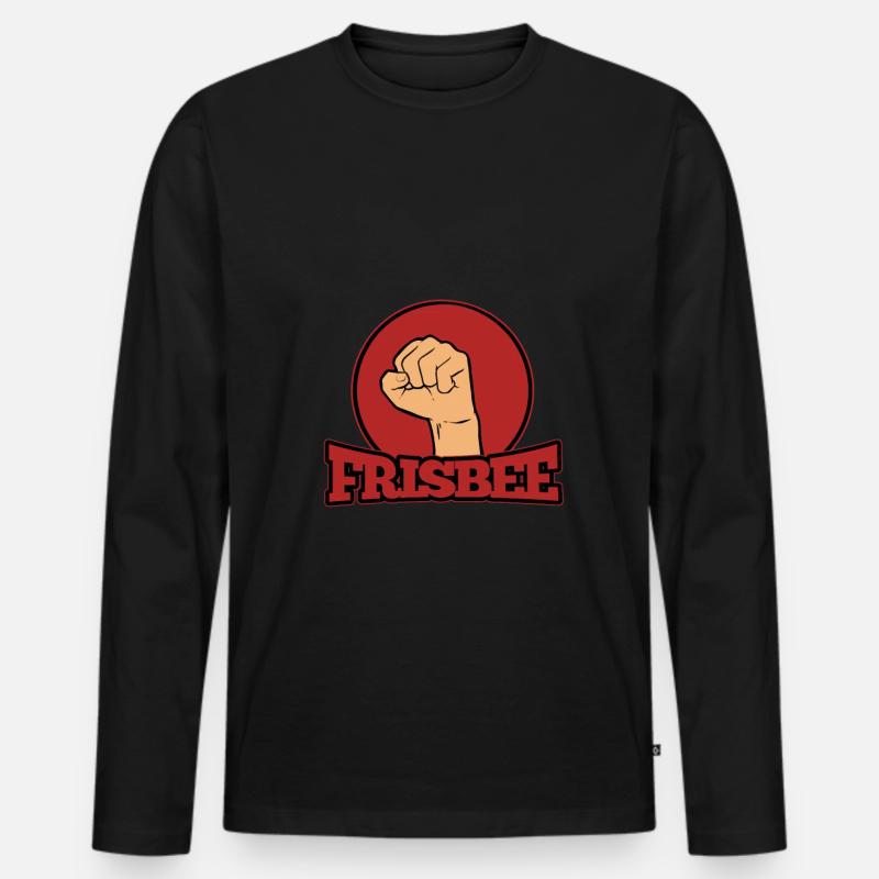 Frisbee - Männer Premium Bio Langarmshirt - Schwarz