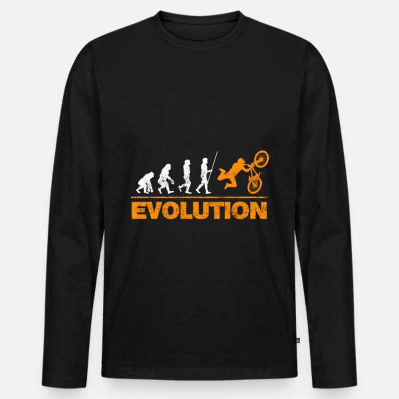Évolution du vélo - T-shirt manches longues Premium bio Homme - noir