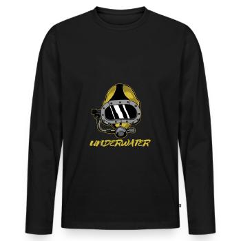Taucherbrille Sauerstoff Flasche Tauchen - Männer Premium Bio Langarmshirt - Schwarz - Vorne - Nico (187cm)