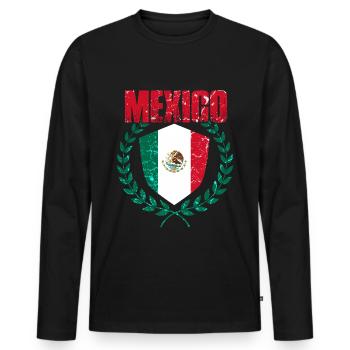 Mexiko - Männer Premium Bio Langarmshirt - Schwarz - Vorne - Nico (187cm)