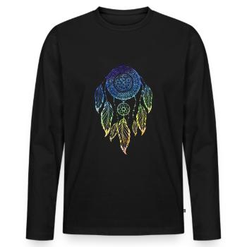 dream catcher - Men's Premium Organic Long Sleeve Shirt - black - Front - Nico (187cm)