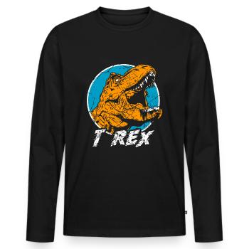 T-Rex Tyrannosaurus Rex - Männer Premium Bio Langarmshirt - Schwarz - Vorne - Nico (187cm)