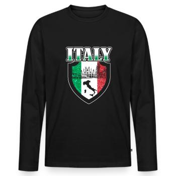 Italie italien italien - T-shirt manches longues Premium bio Homme - noir - Devant - Nico (187cm)